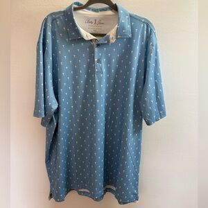 Bobby Jones Blue Trophy Performance Polo Golf Shirt XXL